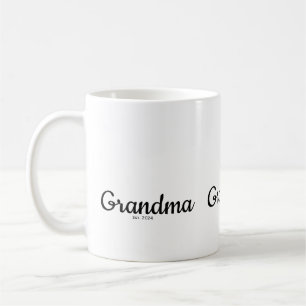 Caneca De Café Fonte de Letra Manuscrita Preta Estabelecida Vovó