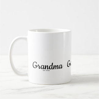 Caneca De Café Fonte de Letra Manuscrita Preta Estabelecida Vovó
