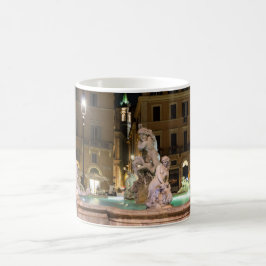 Caneca De Café Fonte de Netuno na Piazza Navona - Roma