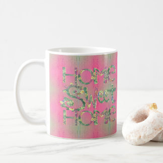 Caneca De Café Fonte Floral "Home Sweet Home"