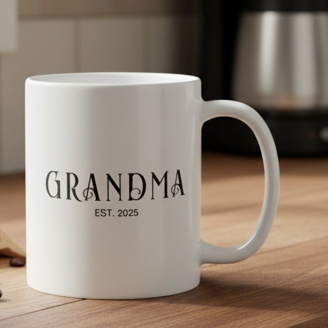 Caneca De Café Fonte Negrito Moderna Avó Estabelecida  (Criador carregado)