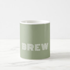 Caneca De Café Fonte Nome Personalizado Soft Green C22 & White Fu