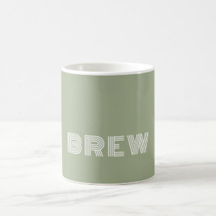 Caneca De Café Fonte Nome Personalizado Soft Green C22 & White Fu