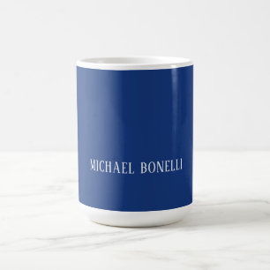 Caneca De Café Fonte Serifada Clássica Azul Simples Elegante Mini