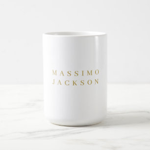 Caneca De Café Fonte Serifada Profissional Minimalista Cor Dourad