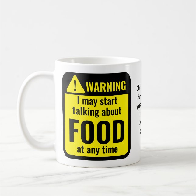 Caneca De Café Food Funny Personalized Warning (Esquerda)