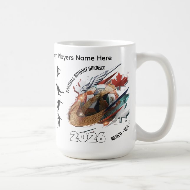 Caneca De Café Football 2026 Coffee Mug– Mexico USA Canada Design (Direita)
