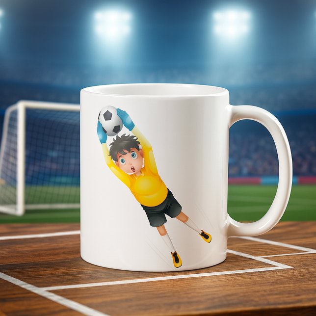 Caneca De Café Football Goalie (Criador carregado)