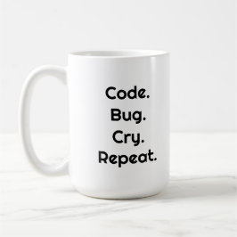 Caneca De Café For Engineers & Developers – Code. Bug. Cry Mug