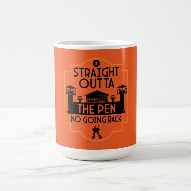 Caneca De Café Fora Da Prisão Libertar Presente Dois Tons De Café (Centro)