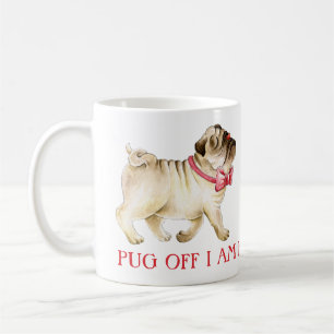 Caneca De Café Fora do pug, estou tomando meu café com aquarela