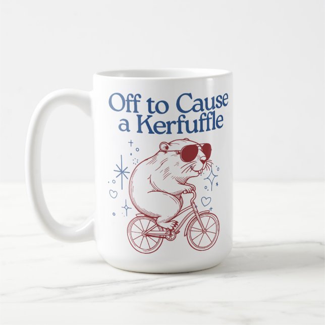 Caneca De Café Fora para Causa de um Beaver Engraçado Kerfuffle e (Esquerda)