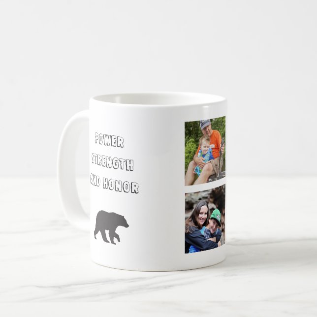 Caneca De Café Força de poder e honra filho (Frente Esquerda)
