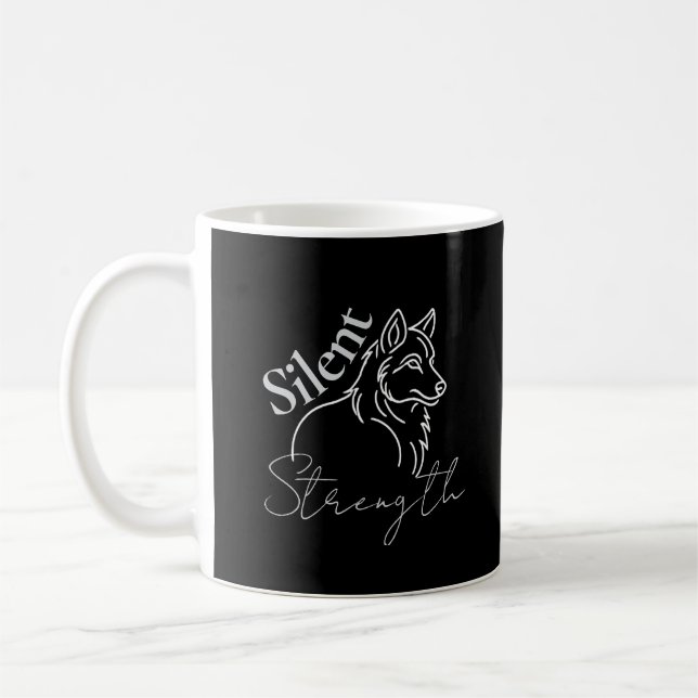 Caneca De Café Força Silenciosa do Lobo (Esquerda)
