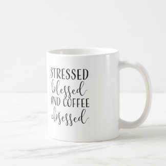 Caneca De Café Forçado, abençoado, caneca obcecada café