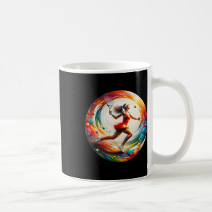 Caneca De Café Forehand Poderoso – Jogadora de Tênis em Ação