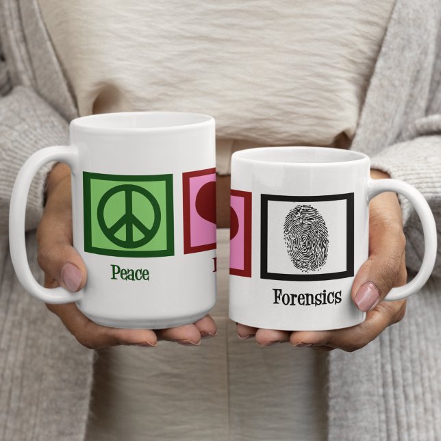 Caneca De Café Forense de Paz e Amor (Criador carregado)