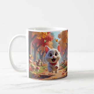 Caneca De Café Forest Chase: Running Cat Mug