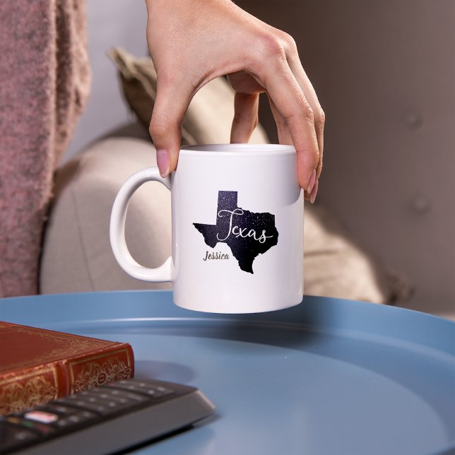 Caneca De Café Forma de Estado das Estrelas Noturnas do Texas (Criador carregado)