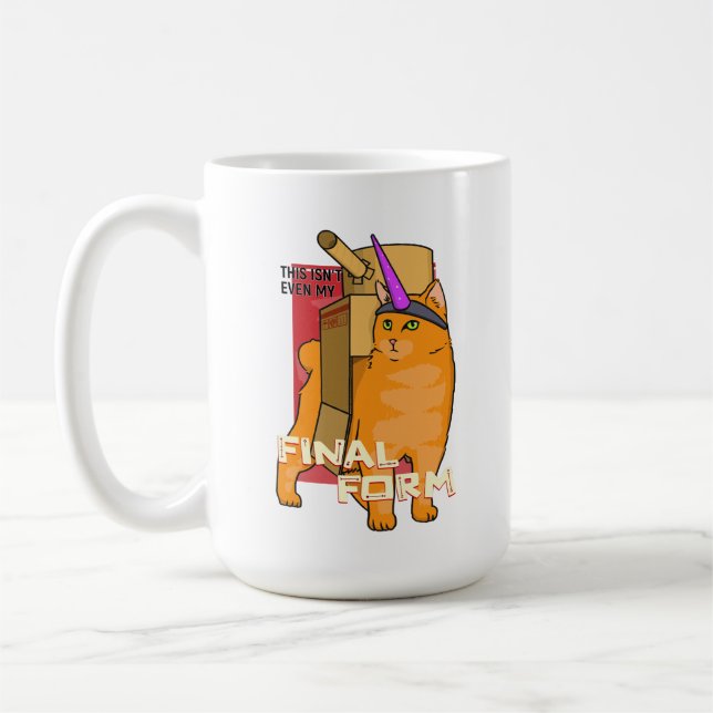 Caneca De Café Forma Final - Gato de Batalha (Esquerda)