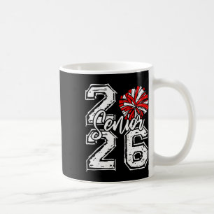Caneca De Café Formanda de 2026 Cheer Senior 2026 Pom Pom Vermelh