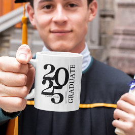 Caneca De Café formando 2024 Trendy Black Graduation