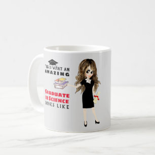 Caneca De Café FORMANDO de caricatura - Presente feminino Brunett