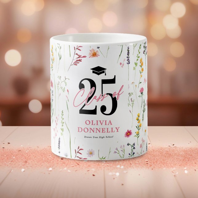 Caneca De Café Formando de Elegant Wildflower 2025 (Criador carregado)