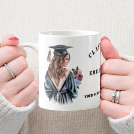 Caneca De Café Formando Girl Graduation University School
