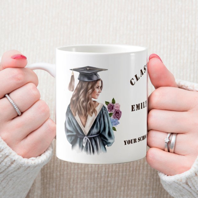 Caneca De Café Formando Girl Graduation University School (Criador carregado)