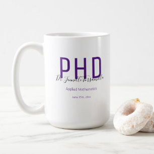Caneca De Café Formando Nome Roxo PhD Coffee Mug