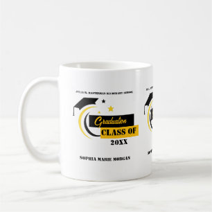 Caneca De Café Formando Yellow White Graduation Classic