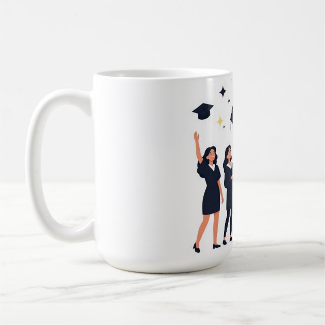Caneca De Café Formandos Felizes Jogando Capacetes Celebração (Esquerda)