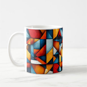 Caneca De Café Formas Abstratas Coloridas Modernas