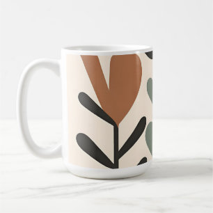 Caneca De Café Formas Botânicas Abstratas