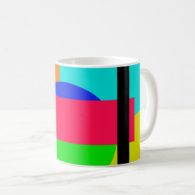 Caneca De Café Formas coloridas (Frente Esquerda)