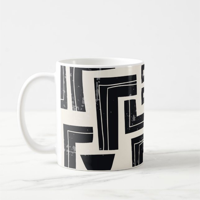 Caneca De Café Formas de abstrato de Aquarela (Esquerda)