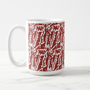 Caneca De Café Formas de abstrato vermelho e laranja se misturam