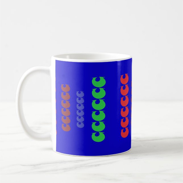 Caneca De Café Formas de arte alta em azul real (Esquerda)