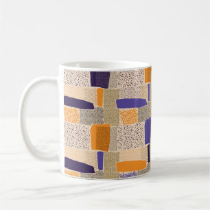 Caneca De Café Formas de Linha Geométrica Espalhadas. Abstrato B
