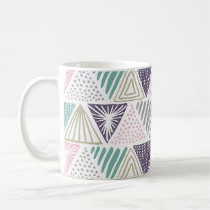 Caneca De Café Formas de triângulo, estilo de vintagem desenhado