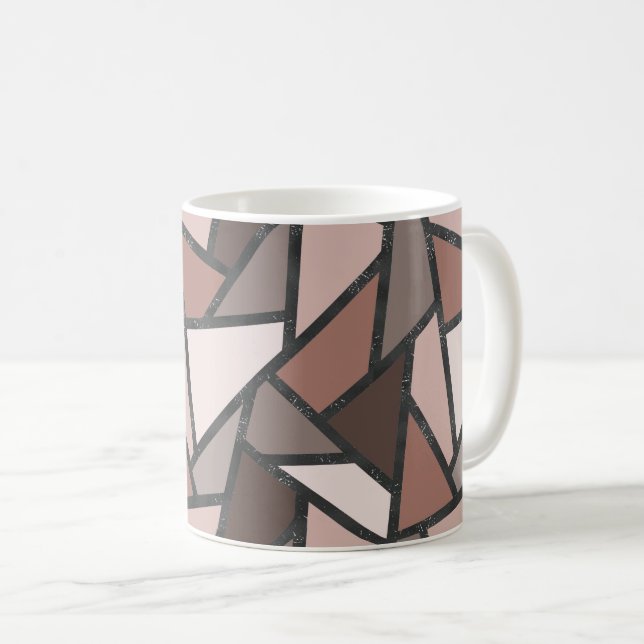 Caneca De Café Formas de vidro castanho manchado (Frente Esquerda)