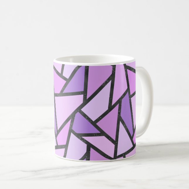Caneca De Café Formas de vidro lilás manchado (Frente Esquerda)
