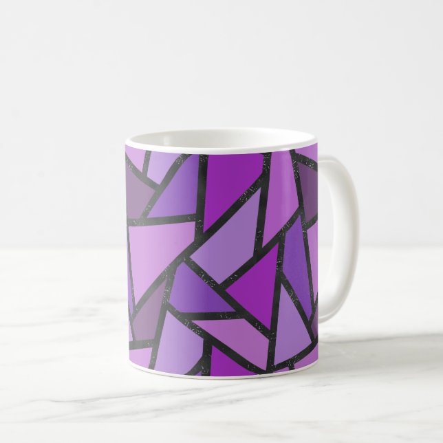 Caneca De Café Formas de vidro púrpura manchado (Frente Esquerda)