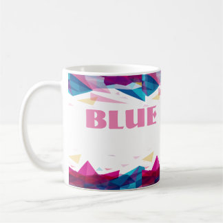 Caneca De Café Formas de visão cor-de-rosa azul