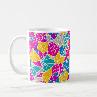 Caneca De Café Formas e Linhas Geométricas em Cor Vibrante