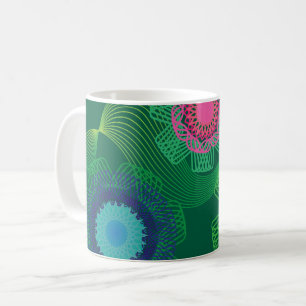 Caneca De Café Formas e Padrões de Linhas da Natureza