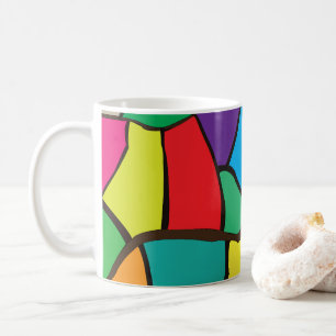 Caneca De Café Formas Geométricas Coloridas