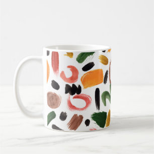 Caneca De Café Formas geométricas de aquarela. Bru de pintura ab