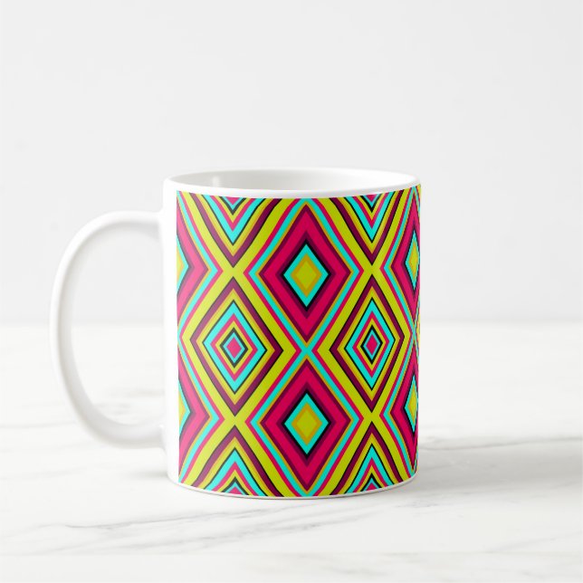 Caneca De Café Formas geométricas de diamante modernos e contínuo (Esquerda)